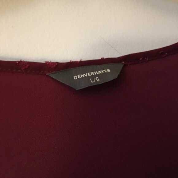 Merlot Multilayered Swiss Dot Blouse - Picture 8 of 16